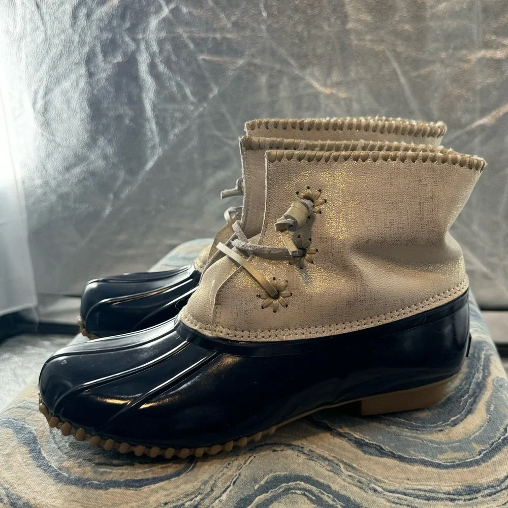 Jack rogers Chloe duck boots metallic fleece lined 9